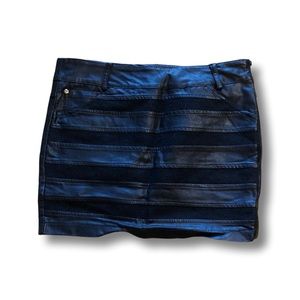 Black Faux Leather Skirt/Skort